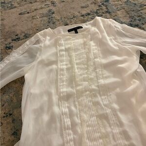 White House Black Market Ivory Lace Blouse
